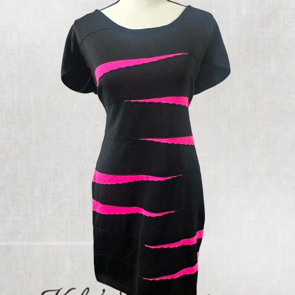 Y2K Alt Style Pink Ripped Aesthetic Double Bow Tie Midi Dress